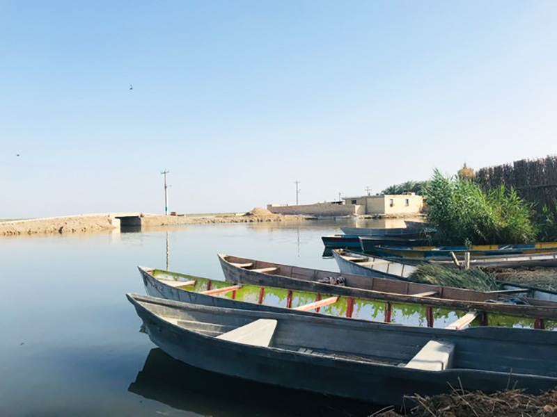 قایق‌ها در روستای سراخیه؛ منبع عکس: گوگل مپ؛ عکاس: جواد جلوه