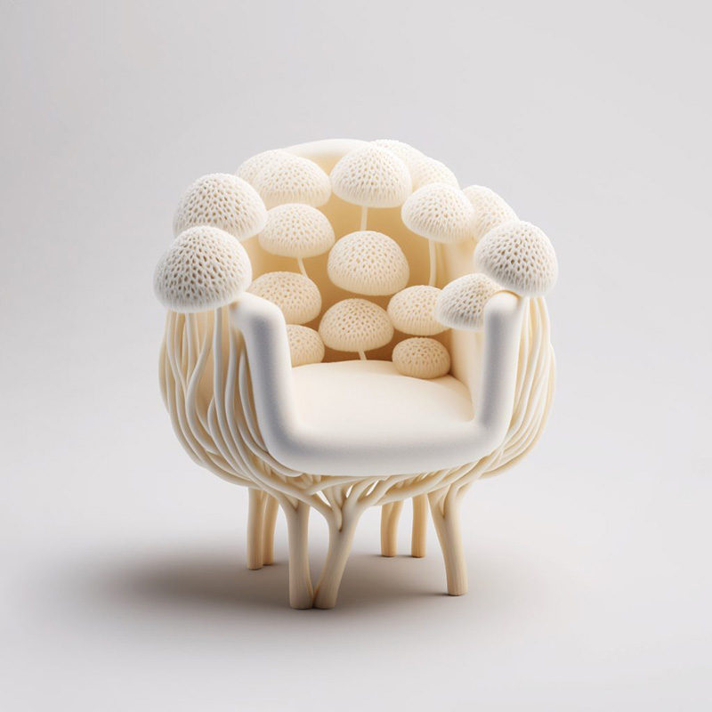 طراحی مبل قارچ با هوش مصنوعی؛ اثر Bonny Carrera