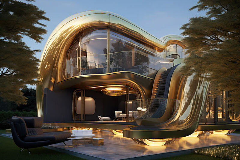 طراحی خانه با الهام از ترومپت؛ اثر مارکوس برن (Marcus Byrne) 