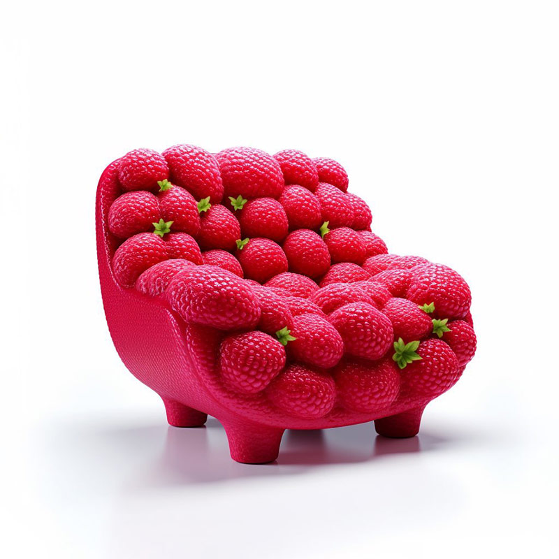 طراحی مبل توت فرنگی با هوش مصنوعی؛ اثر Bonny Carrera