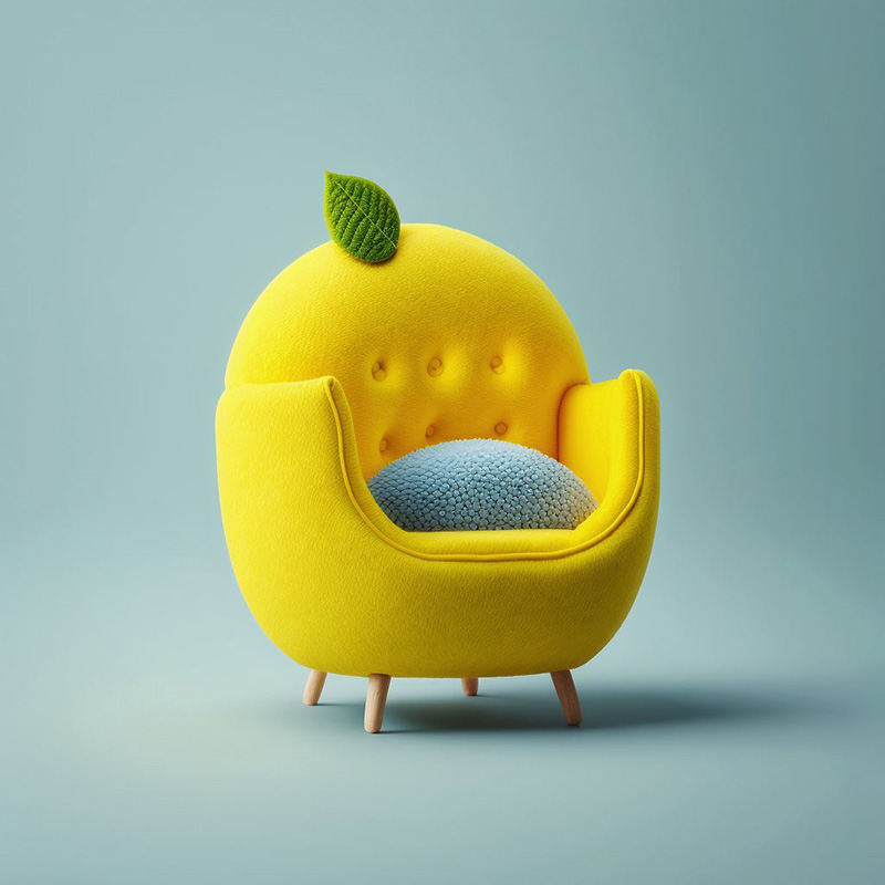 طراحی مبل میوه استوایی با هوش مصنوعی؛ اثر Bonny Carrera