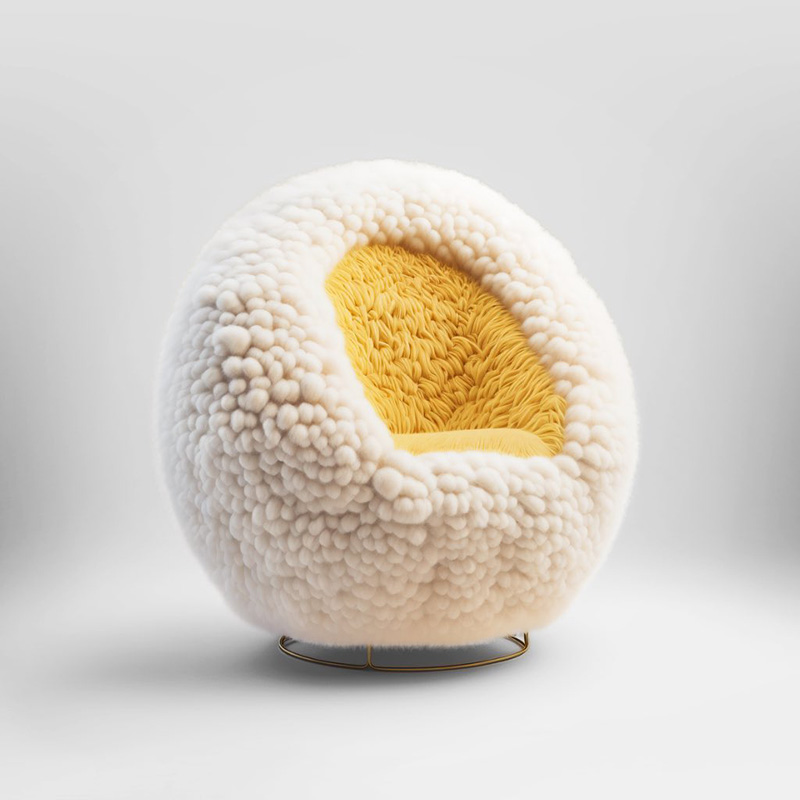 مبل زرد و سفید با هوش مصنوعی؛ اثر Bonny Carrera