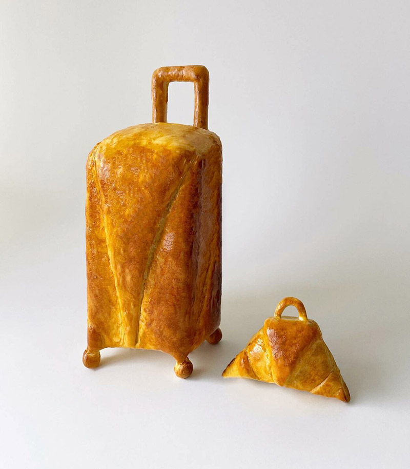 کیف و چمدان ساخته شده از خمیر نان 