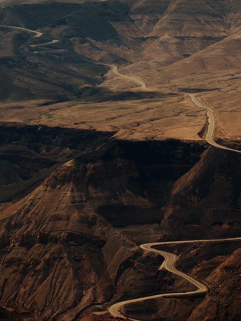 جاده‌ای در اردن از نمای بالا