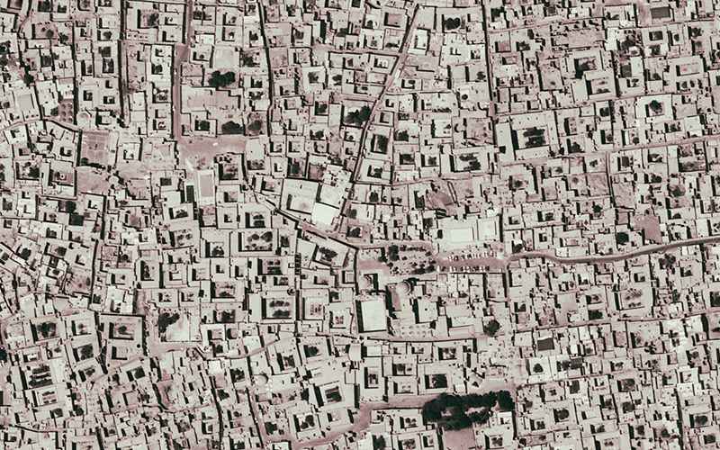 عکس هوایی از منطقه مسکونی در ایران