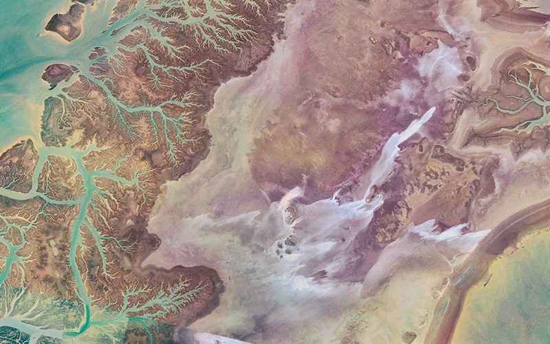 عکس هوایی از جریان‌های رودخانه در ایران