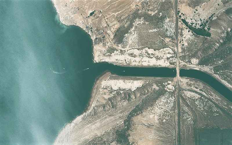 عکس هوایی از منطقه ساحلی در ایران