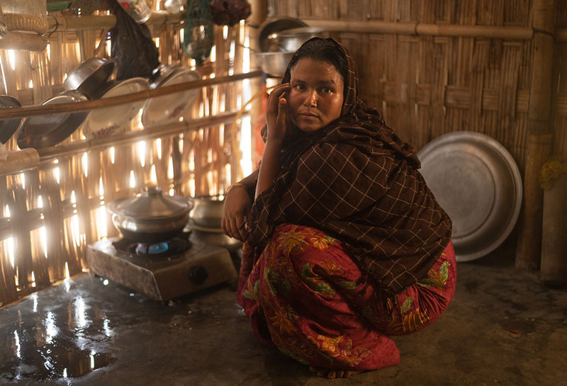 زن روهینگیایی در کمپ پناهندگان بنگلادش