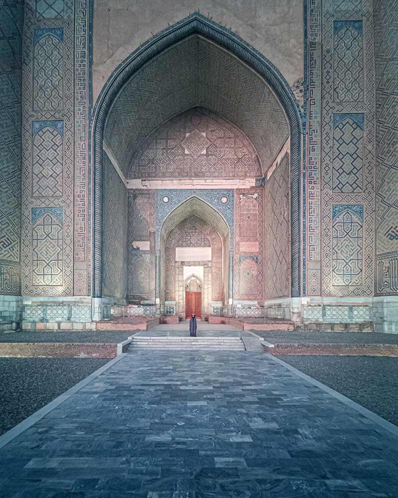 بنای مسجدی قدیمی در ازبکستان با معماری ایرانی اسلامی