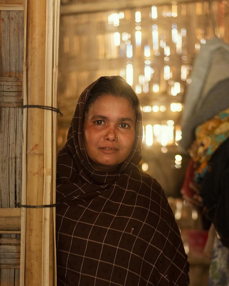زن مسلمان روهینگیایی در اردوگاه