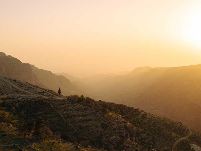 دشت و تپه‌ای سبز در اردن 