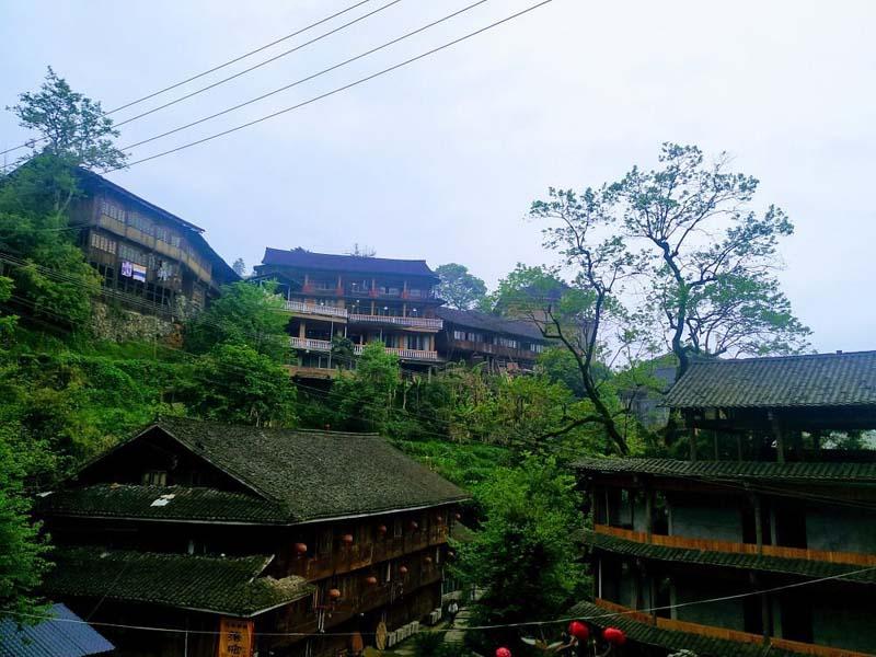 خانه‌هایی در میان مناظر بکر و سبز روستای پینگان چین