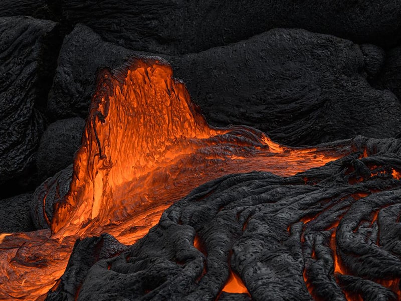 شکل عجیب گدازه‌های آتشفشانی ایسلند 