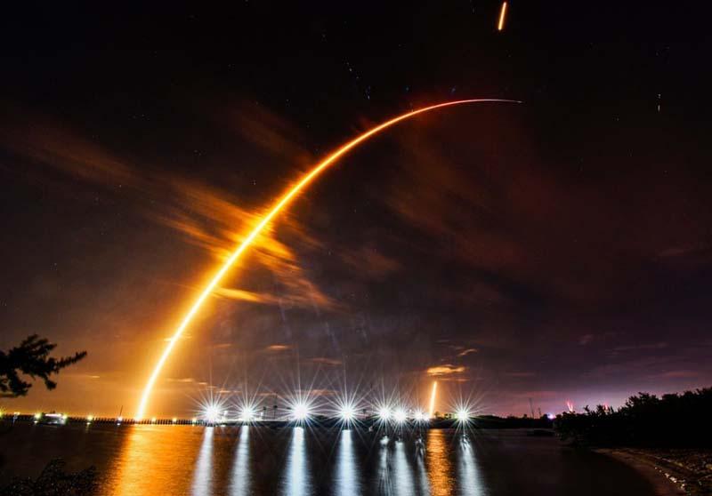 پرتاب موشک «SpaceX Falcon 9» از سکوی مرکز فضایی کندی در فلوریدا آمریکا