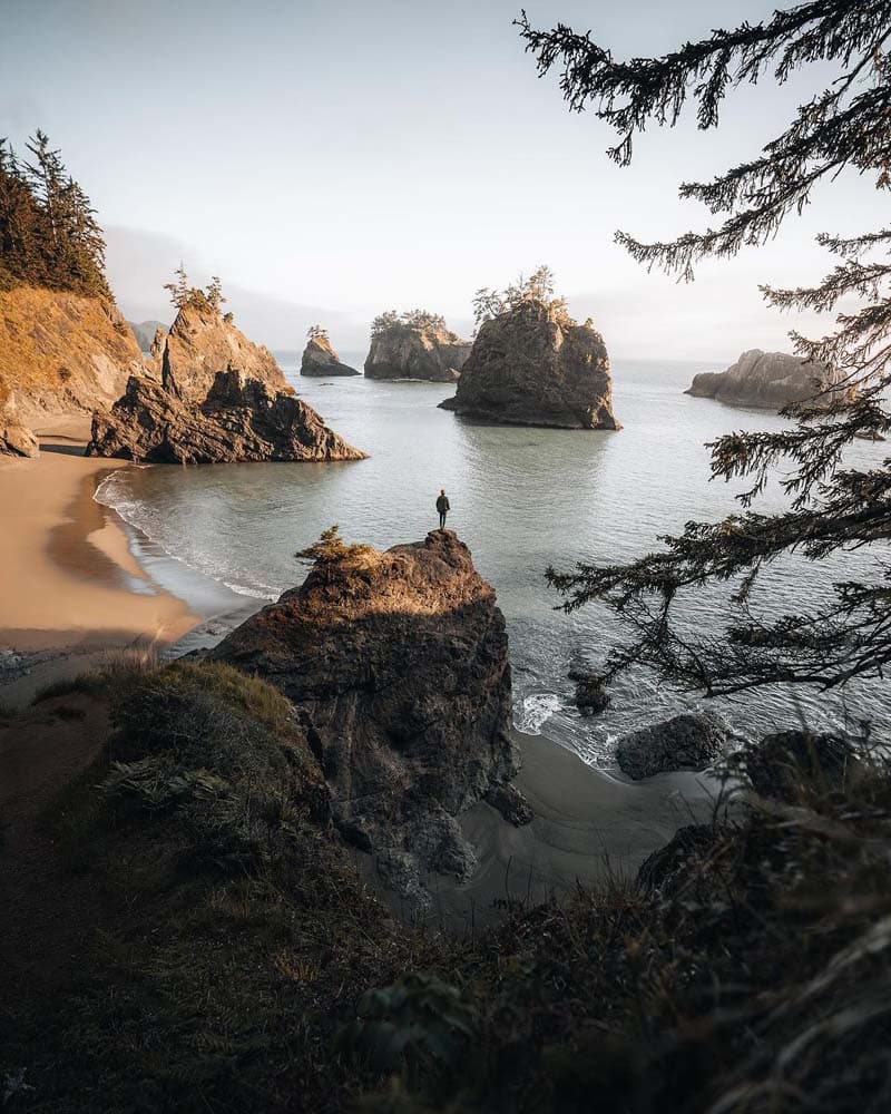 صخره‌های ساحلی در ایالت اورگن (Oregon)