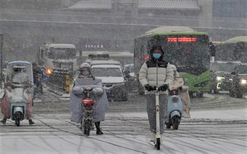 خیابانی برفی در چین
