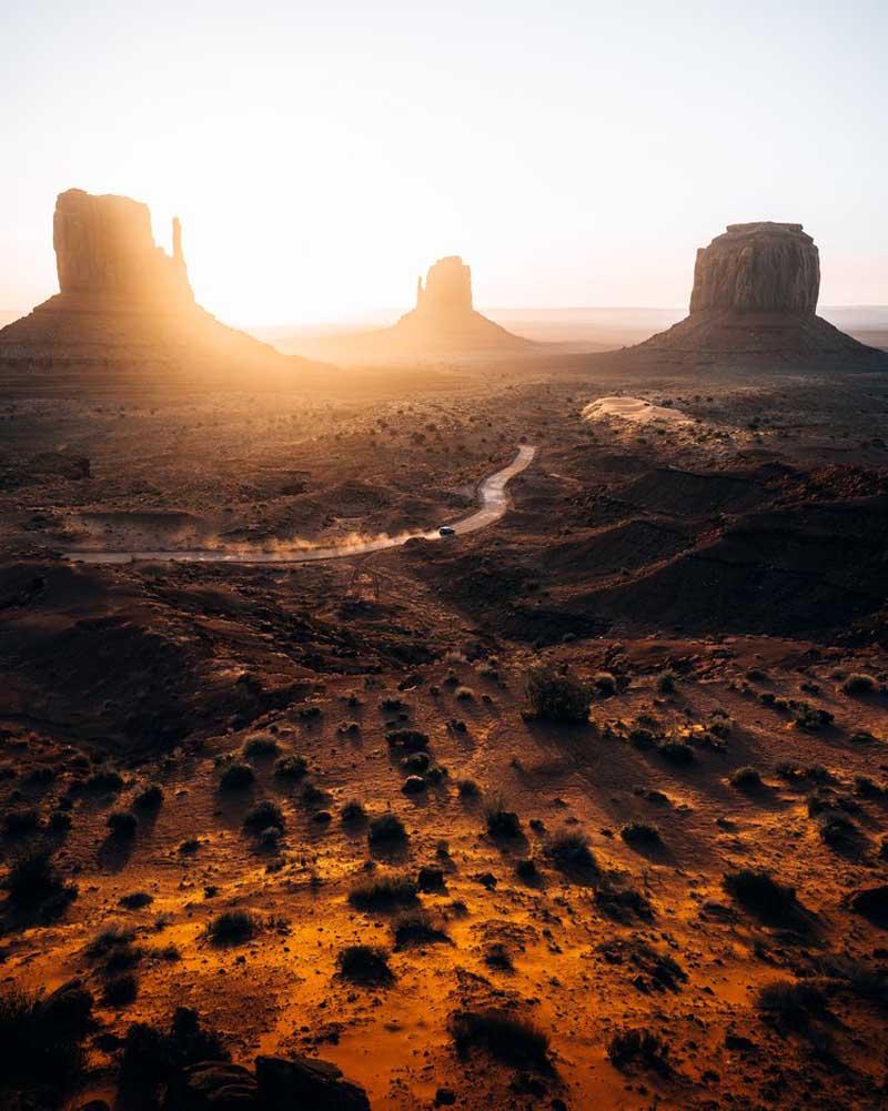 درخشش آفتاب در صحرای آریزونا (Arizona) آمریکا