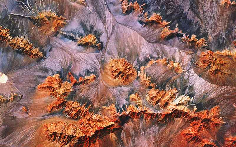کوه‌های کرمان در عکس هوایی 