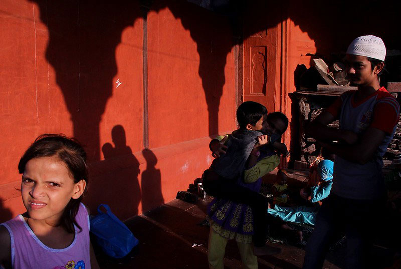حضور چند کودک در مسجد جامع دهلی هند