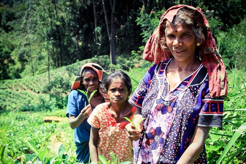 سه زن در روستایی در قاره آسیا