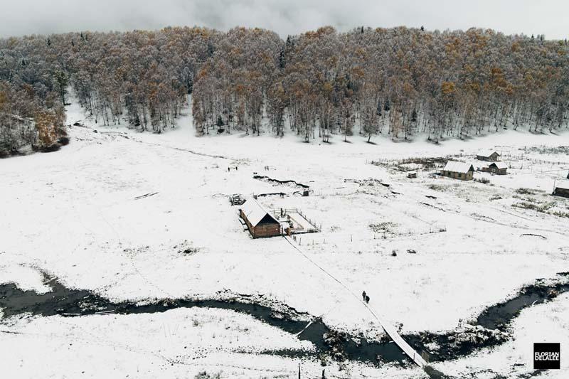 روستای همو در چین پوشیده از برف