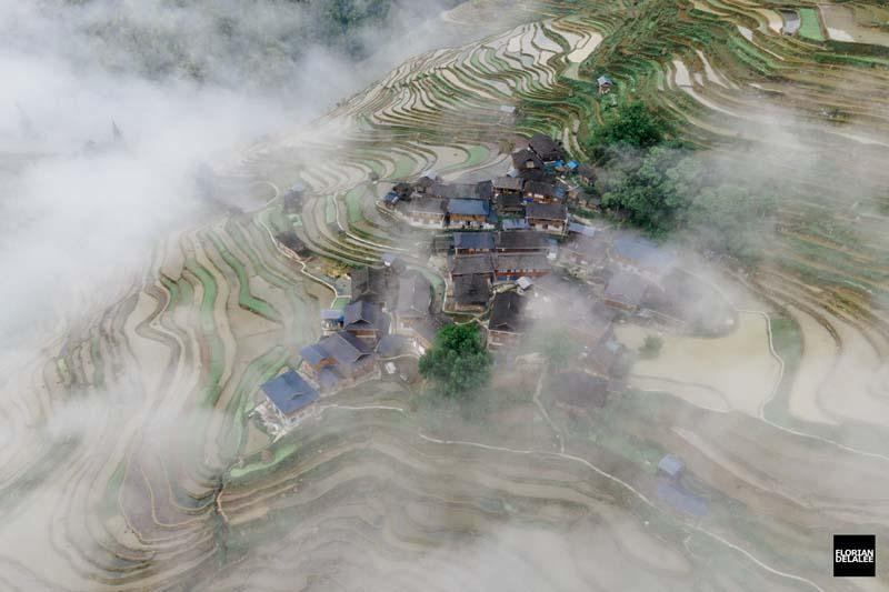 انبوه ابر و مه در روستاهای چین