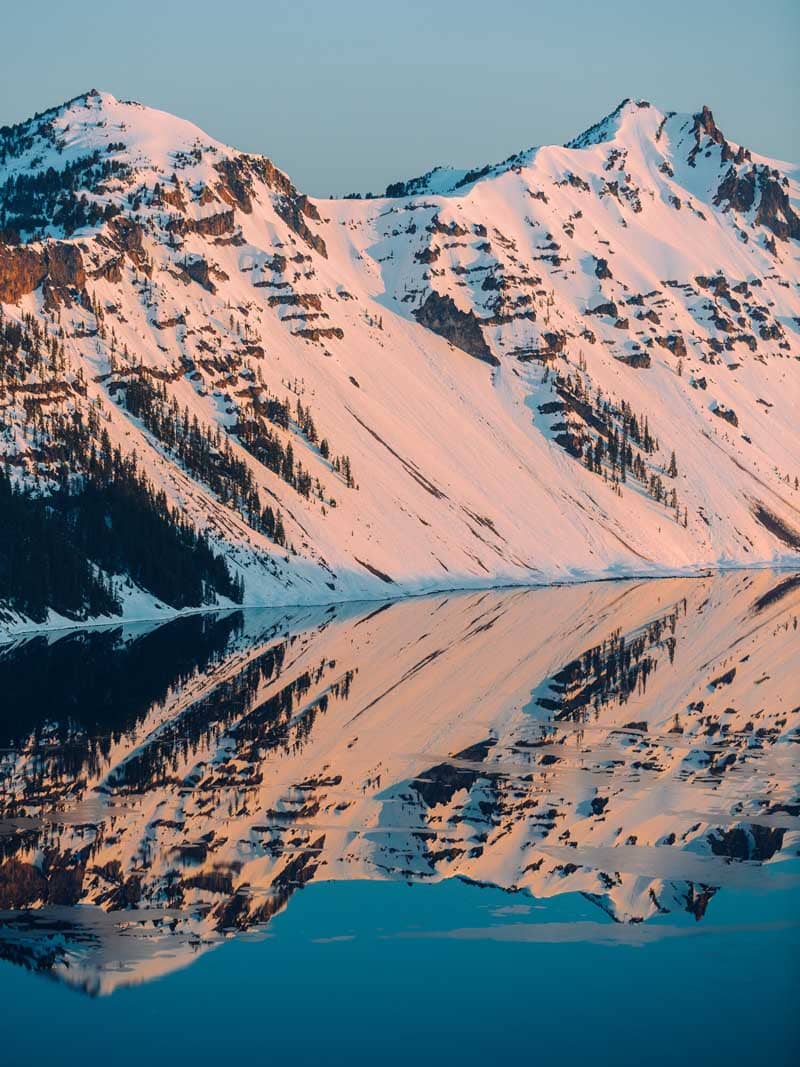 قله‌های پر برف در ایالت اورگن آمریکا