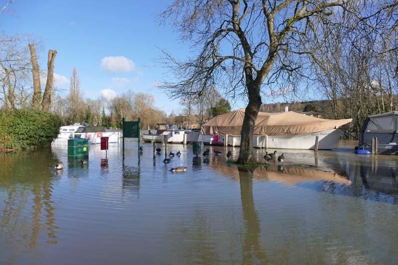 سیلاب در امتداد سواحل رودخانه تیمز انگلستان