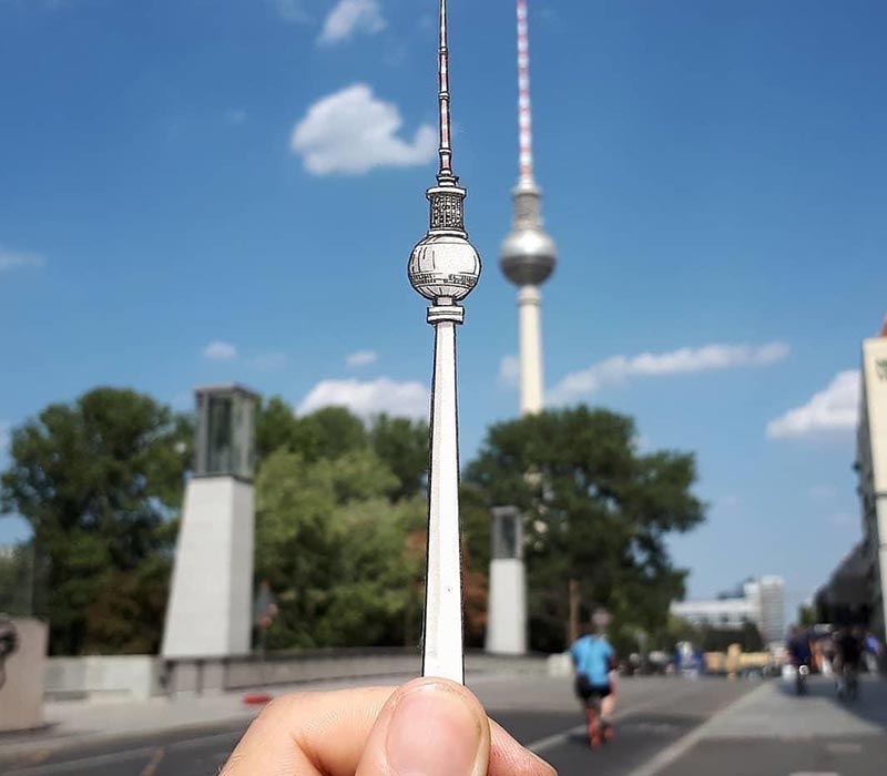 طراحی از برج تلویزیون برلین در آلمان، منبع عکس: boredpanda.com، عکاس: Maxwell Tilse