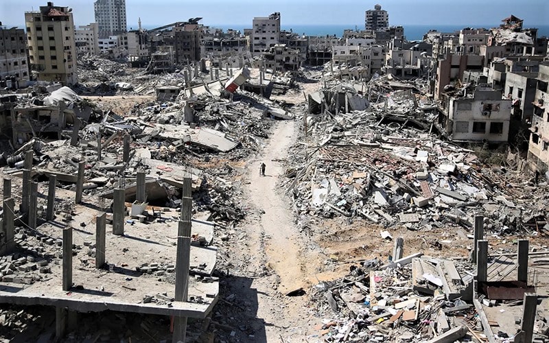 خانه‌های ویران در غزه