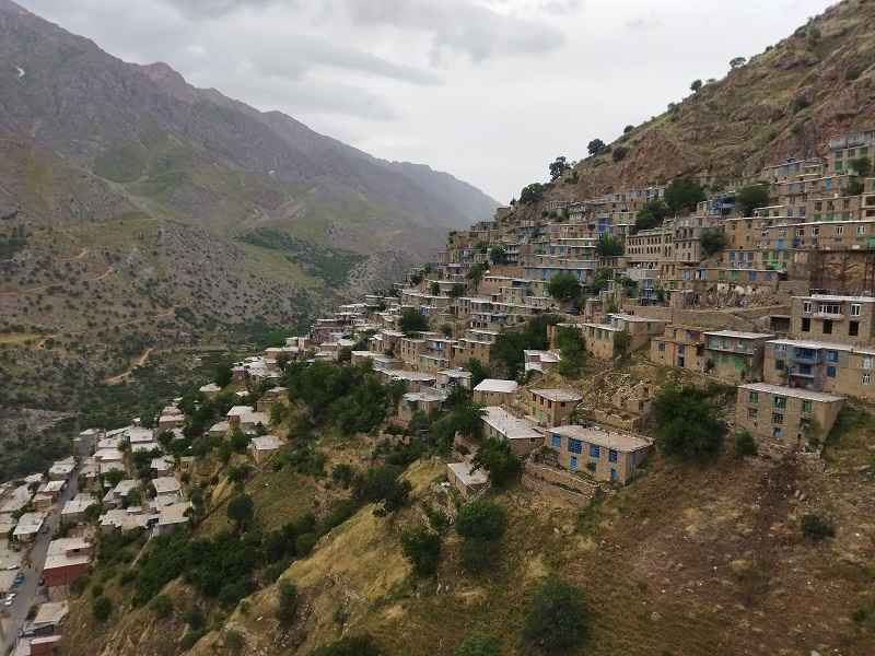روستای پلکانی اورامان، منبع عکس: گوگل مپ؛ عکاس: امید حیدری سانیانی