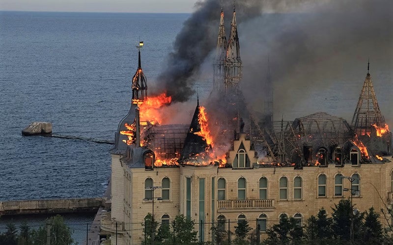 آتش‌ سوزی قلعه هری پاتر در اوکراین