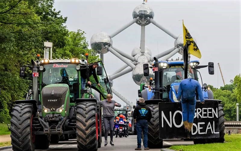 اعتراض کشاورزان بلژیک به انتخابات پارلمان اروپا