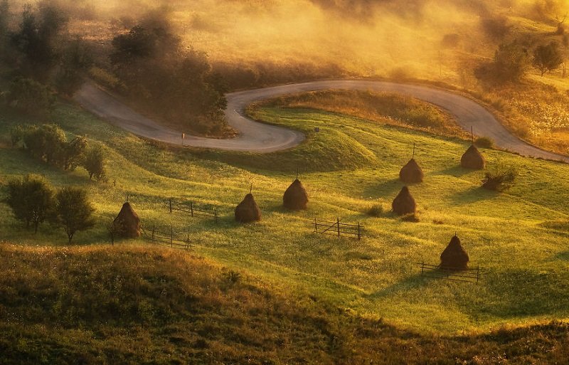 جاده های داخلی Maramures، رومانی؛  منبع عکس: وبسایت Boredpanda.com.  عکاس: ناشناس